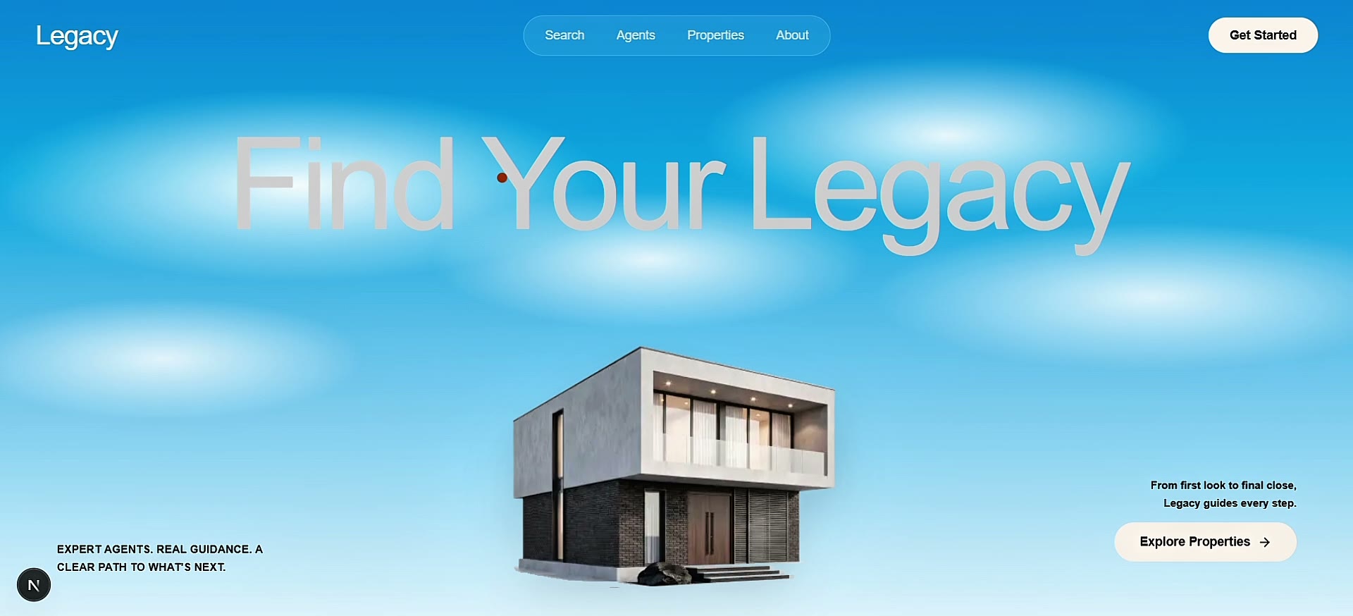Legacy Estates website hero still